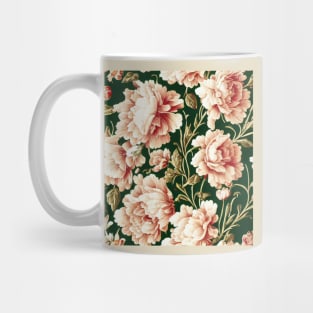 Antique Vintage White Ivory Blush Floral Illustration Mug